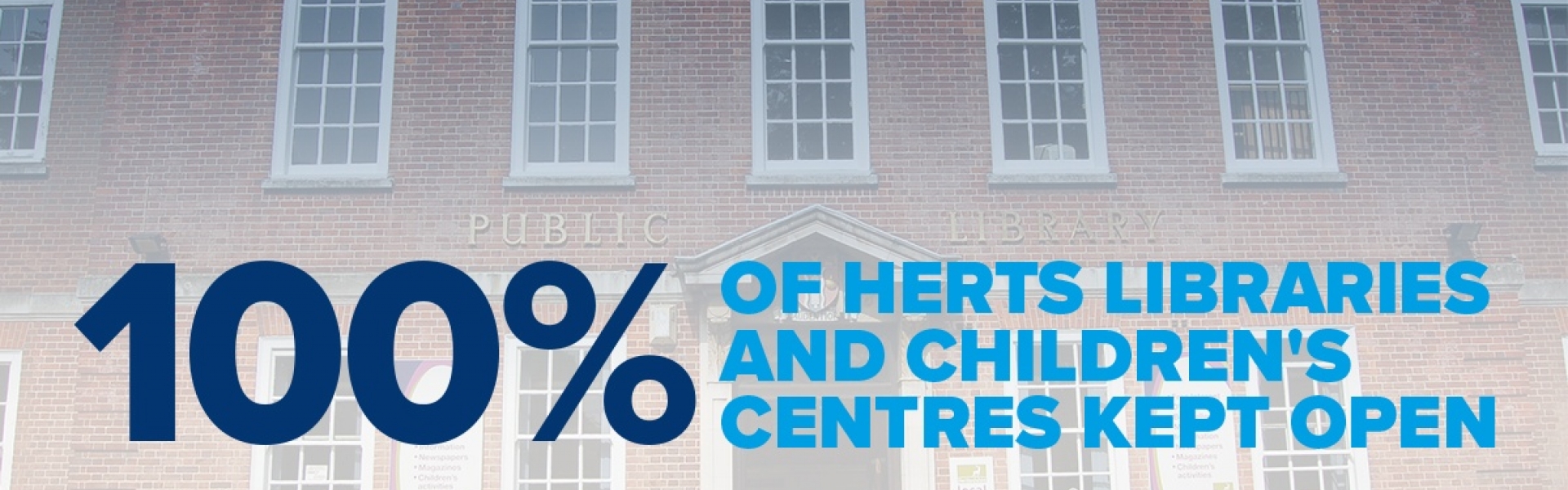 100% of Herts Libraries and Children's Centres kept open